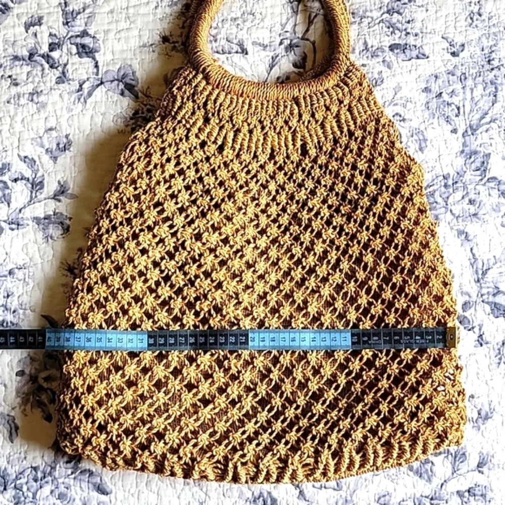 Boho Woven Straw Tote Bag Rattan Beach Handbag Tan OS - Picture 8 of 15